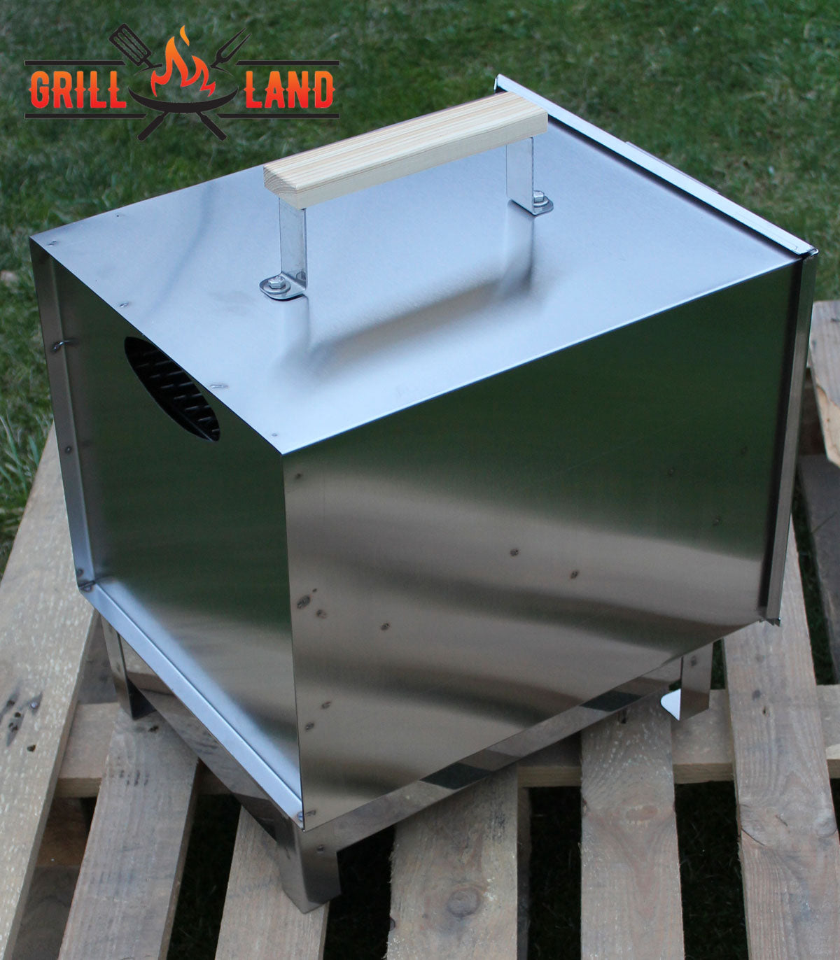 Tragbare Räucherkammer 45L aus rostfreiem Stahl Grill-Land