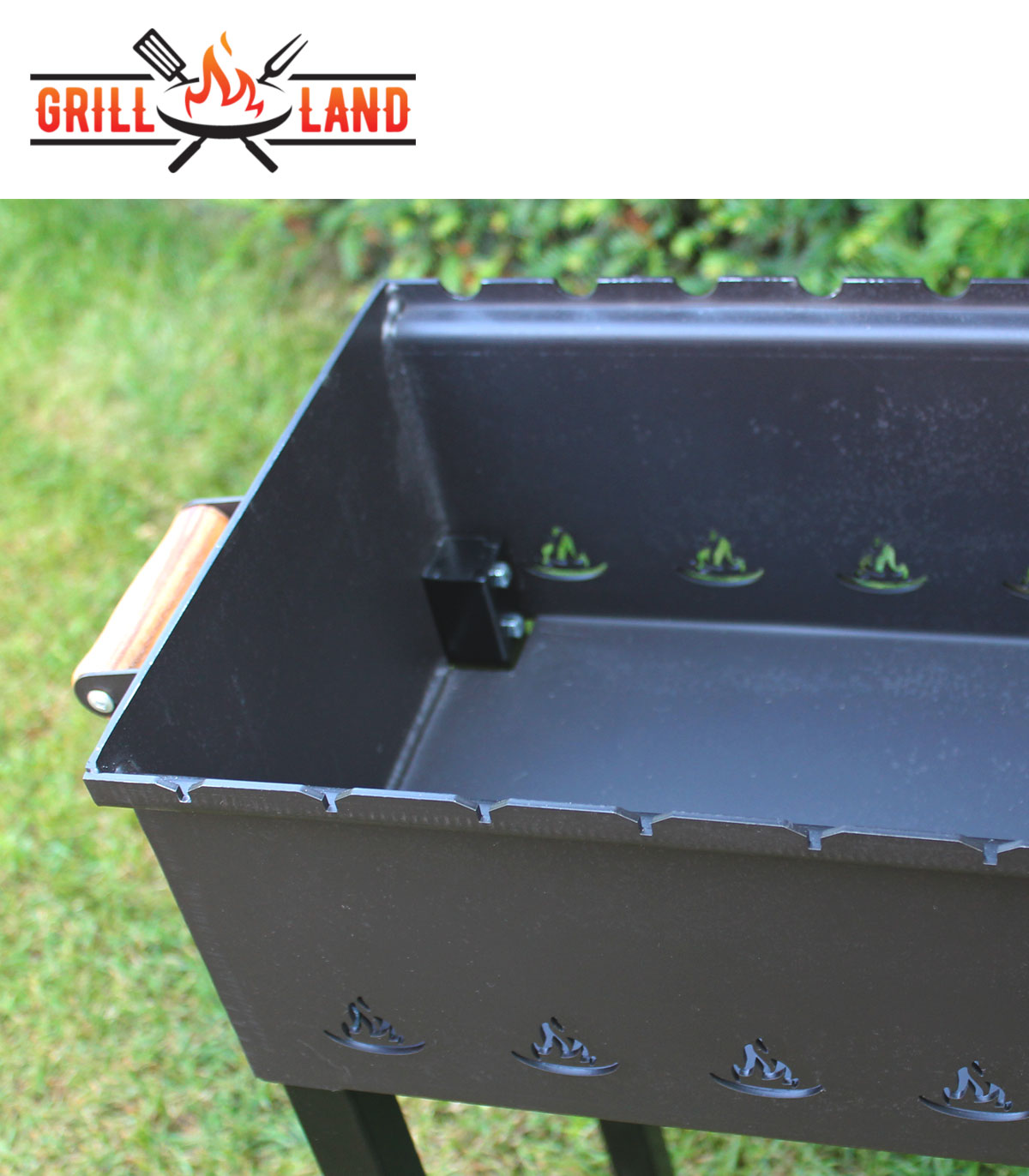 Holzkohlegrill, Schaschlik, Mangal, "Grill-Land", BBQ, Stahl 3 mm