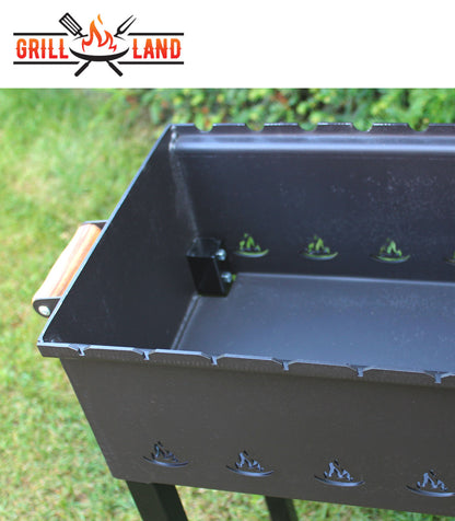 Holzkohlegrill, Schaschlik, Mangal, "Grill-Land", BBQ, Stahl 3 mm