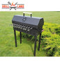 SET Holzkohledesigngrill mit Deckel, Schaschlik, Mangal, "Grill-Land", BBQ, Stahl 3 mm