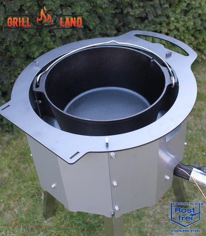Адаптер из нержавеющей стали для газовой печи Grill-Land Tagan, предназначенный для афганского казана и голландских печей.