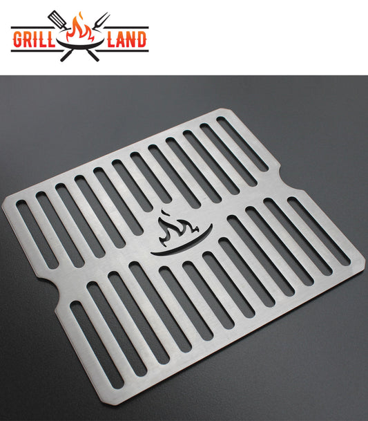 Решетка для гриля из нержавеющей стали, подходит для дизайнерского мангала-гриля Grill-Land, состоит из двух частей.