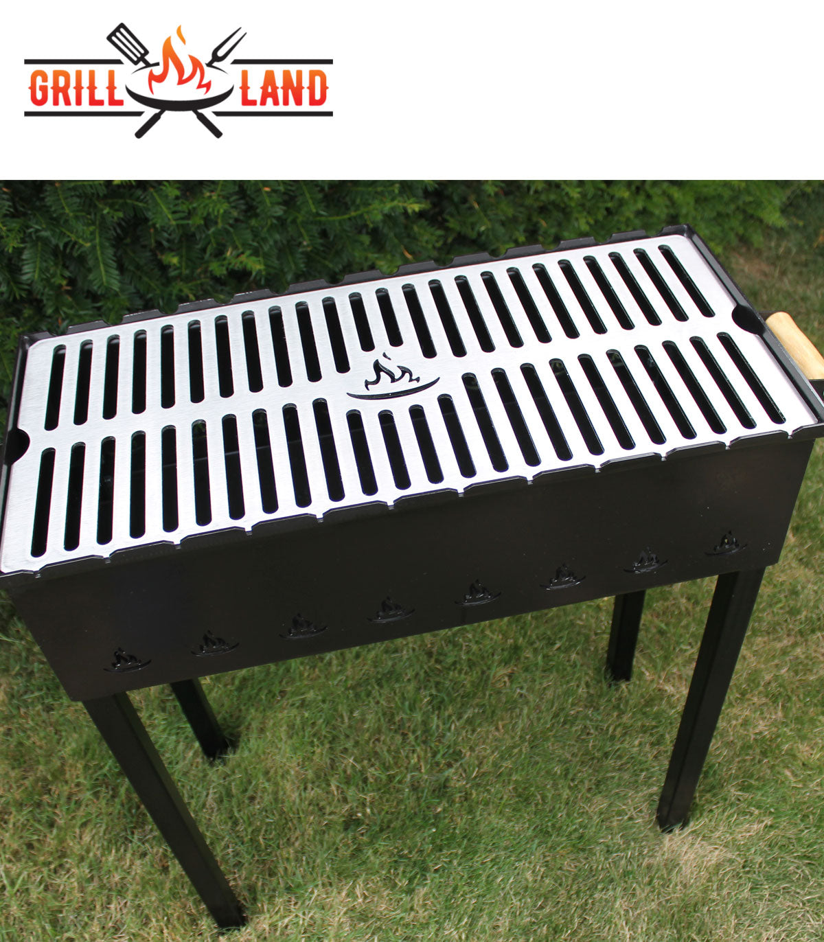 Edelstahl Grillrost passend zum Design-Holzkohlegrill Grill-Land