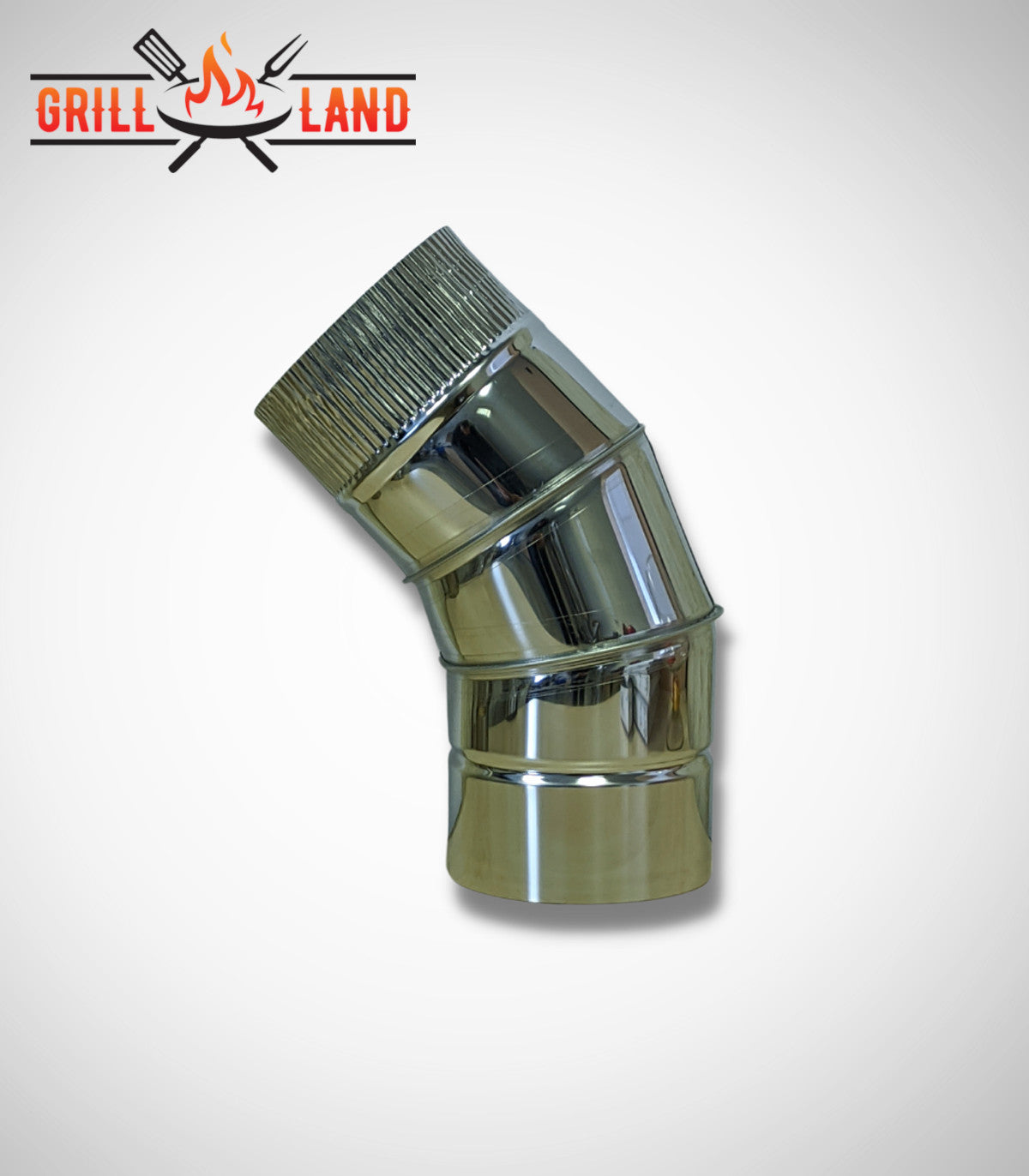 Угловое колено дымоходной трубы из нержавеющей стали под углом 45° – Ø 11,6 см – устойчиво к атмосферным воздействиям и долговечно.