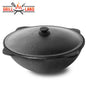 Kazan usbekisch Asien 16 Liter aus Gusseisen, Aludeckel, Boden flach